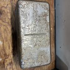 Vintage silver Union Utility Chest, domed lid, 3 latches ...