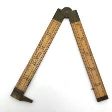 Old Stanley Boxwood and Brass 12 Inch Folding Ruler with ...
