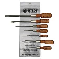 Wilde Tool 7 Piece Wood Handle Screwdriver Set SW7/VP