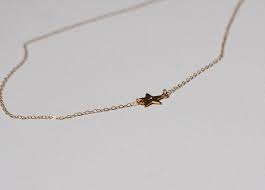 Sideways Initial Necklace, Gold Star Necklace – Capucinne