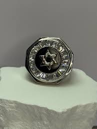 925 STERLING SILVER STAR OF DAVID ONYX & CZ RING SIZE 9.5 | eBay