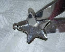 Vintage 1980's Chrome/silver Tone Number 4 Pendant Drop With ...