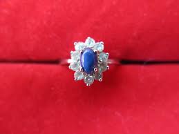 Genuine Blue Star Sapphire Ring 925 Sterling Silver Women's ...