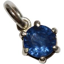 Vintage Natural Sapphire 18K Gold Platinum Charm Pendant ...