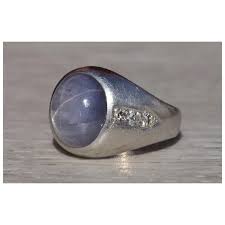 Art Deco Era Star Sapphire Ring with Diamonds in Platinum ...
