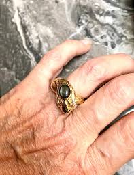 1970's David Webb Yellow Gold Star Sapphire and Diamond Snake Ring For Sale at 1stDibs