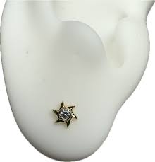 14Kt Yellow Gold Threadless Pinwheel End-6 Blade- Anatometal | Not Of This World Tattoo & Piercing