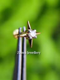 Four Pointed Star Stud Earring | Solid 14K Gold Natural Diamond Stud | Tiny Star Diamond Earring | Solitaire Diamond Earring Gift for Her - Etsy UK