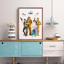Watercolor Star Wars Art Print, Han Solo, Leia, Kids Room ...