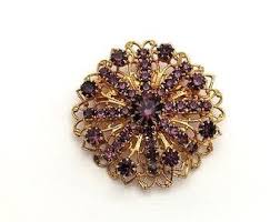 Vintage Purple Amethyst Paste Oval Rhinestone Sparkly Brooch - Etsy India
