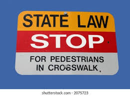 State Law Stop Pedestrian Sign Hanging Stock Photo 1501555832 | Shutterstock
