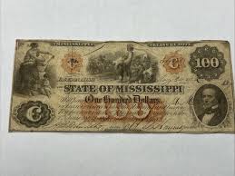 1862 $100 State Of Mississippi Large Treasury Note - Jackson | eBay