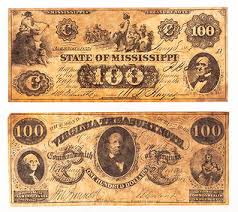 1862 U.s. $1.00 Virginia Treasury Note, Civil War,