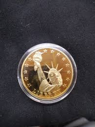 2009 24k Gold Layered Statue of Liberty Proof Medal Coin ...