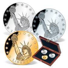 Statue of Liberty Precious Metal Coin Set | Gold-Layered ...