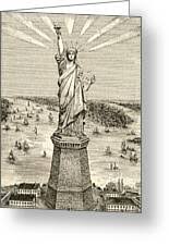 Statue Of Liberty, New York Metal Print by American School ...