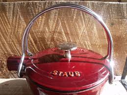 GentlyUsed LA THEIRE STAUB Grenadine Enamel Cast Iron Tea Pot Kettle 1 QT France | #1842901758