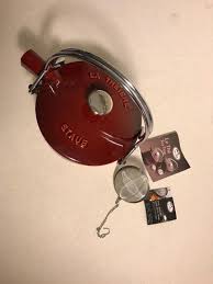 LA THEIERE STAUB Teapot Cast Iron Enamel Red Burgundy New Tea Ball Made France | #1892912567