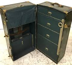 Sold at Auction: Vintage Green Wardrobe Steamer Trunk