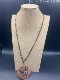 REBAJES Signed Medallion Copper Necklace American Modern MCM ...