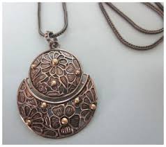 Vintage Signed Noy Li Israel 925 585 14k Pendant Necklace ...
