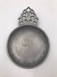 Vintage Stede Pewter Porringer Bowl - Colonial Candle Plate ...