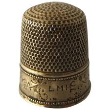 14K Gold Thimble Engraved Pattern Size 10 Early 1900s 3.7 Gr ...