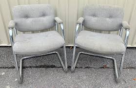Mid-Century Modern Tubular Chrome Cantilever Office Chairs ...