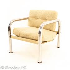 Milo Baughman Style Mid Century Chrome Lounge Chairs – Pair ...