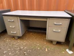1960s MCM ALLSTEEL Tanker Desk Industrial Steel Vintage 6 ...
