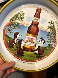 Stegmaier Beer tray Metal Serving Vintage 1959 Chipmunks man ...