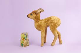 Rare Early Vintage Steiff Silk Plush or Wool Toy Deer, Post ...