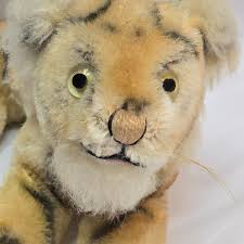 Vintage Mohair Stuffed Plush Tiger Animal Doll Toy 1950s? | eBay