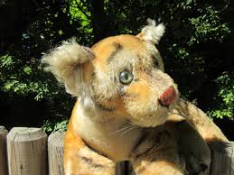 Vintage 1950s Steiff Mohair Tiger: Large Lying Plush Toy ...