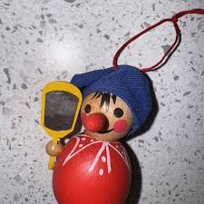 VTG Christmas Ornament Wooden Clown | eBay