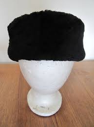 Hat Unisex Black Fur Shearling Sheep skin sz 54 made Uruguay ...