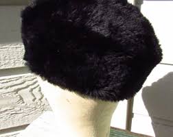 Vintage 1960's Jacques Segal Paris Black Faux-fur Side Cap ...