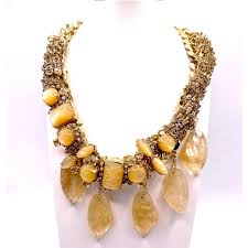 Stella & Dot Choker Necklace Gold and Cream Tones Statement ...