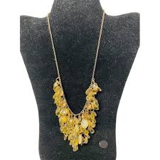 Womens Gold Tone Yellow Bib Elegant Necklace - Etsy