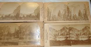 4 Stereoscope Card Yosemite CA Three brothers fishing ...
