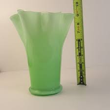 Large 1940s Italian Green Cased Art Glass Vase | Chairish
