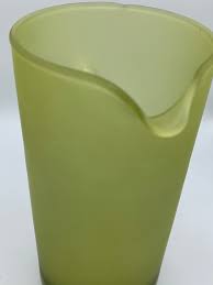 Vintage Avocado Olive Green Frosted Glass Pitcher by Pilgrim Glass = Tall and Elegant! - Etsy Canada