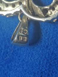 Vintage Sterling Silver Diamond Open Heart Pendant Marked CI ...