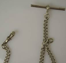 Vintage English Silver Double or Single Pocket Watch Chain ...