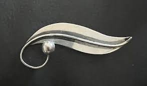 Artesian Taxco Delfino Sterling Silver Leaf Pin Brooch ...