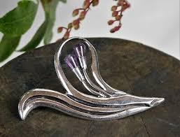 TAXCO Sterling Silver Amethyst Brooch Early 1948-55 Eagle ...