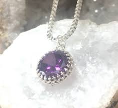 Faceted Amethyst, Sterling Silver Clawed Setting on a 20 ...