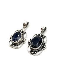 Sterling Silver Victorian Mirror Pendants Premium Stones – Midnight Sun