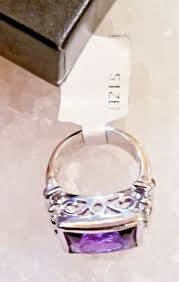 Huge Amethyst Sterling Silver Ring Size 7 Vintage Design! | eBay