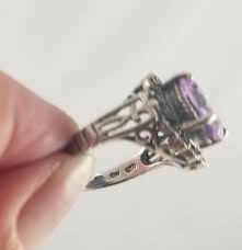 Sterling Silver Marcasite Lavender CZ Ring Size 8 | eBay
